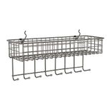 Spectrum Diversified Pegboard & Wall Mount Rack Basket & Hook Station, 16" L X 5.5" W, Industrial Gray