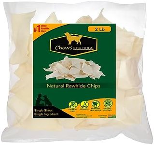 Chews for Dogs Premium Rawhide Chips. Natural Treats with Thick Cut Beef Hides (2 Pounds)