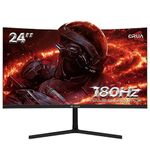 CRUA 24 Inch 180Hz/144Hz Curved Gaming Monitor, FHD 1080P Frameless Computer Monitor, Support AMD freesync Low Motion Blur, Eye Care, DisplayPort, HDMI, Black