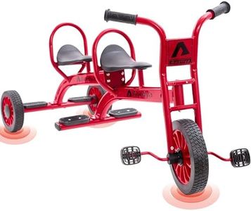 Ageliya Tandem Tricycles for Kids 5-7 Year Olds, 2 Seater Preschool Pedal Kids' Trike with Solid Rubber Tires & Sturdy Metal Frame, Elementary School Daycare Kindergarten Outdoor Playground Equipment