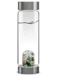 VitaJuwel ViA FOREVER YOUNG | Crystal Water Bottle with Aventurine, Aquamarine, Smoky Quartz & Clear Quartz - Cleansing/Detox, Stress-Relief & Serenity