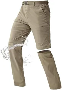 FREE SOLDIER Men's Outdoor Convertible Hiking Pants with Belt Lightweight Quick Dry Tactical Cargo Pants Nylon Spandex (Mud 32W x 30L)