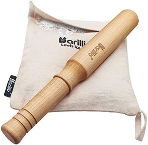 Big-Shot 13.75" Hard Maple Muddler Mallet & Lewis Ice Bag Kit by BARILLIO | Wooden Mojito Muddler Bar Tool Ice Crusher & Canvas Bag Set | Make Cocktails Drinks and Crushed Ice with Ease