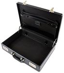 Bushga Mens Professional Leather Look Executive Black Briefcase with Combination Locks