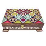 FORESTIS GALLINARIA™ Rosewood Decorative Box| Epoxy Coating| Jewellery Case| Organizer For Women,Cash,Gold| Storage Kit | Gift| Ring (Mandala White10x6)