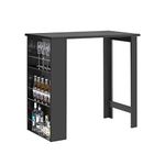 SoBuy® FWT17-SCH, Kitchen Dining Table, Bar Table Coffee Table with 3-Tier Storage Rack, Black