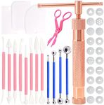 Wokape 37Pcs Stainless Steel Clay Extruder, Sugar Paste Extruder Cake Fondant Decorating Tool Set with Discs Scraper Cake Decor Modeling Tool