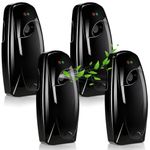 Maxcheck 4 Pcs Automatic Air Freshener Spray Dispenser Automatic Spray Dispenser Air Freshener Spray for Bathroom Battery Operated Wall Mounted or Free Standing for Room Restroom Sprayer (Black)