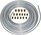 A-Team Performance - 3/16'' Double Walled Galvanized Steel Tube Roll Brake Line Kit - With 16 Piece Fittings For Hydraulic Braking Systems, Fuel Systems, And Transmission Systems 25 Feet