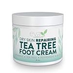Tea Tree Foot Cream - Soothing Foot Cream for Dry Cracked Feet With Tea Tree Oil, Peppermint, Menthol and Spearmint - Eliminate Odor - Intense Moisturizing Foot Cream For Dry Cracked Heels (4oz)
