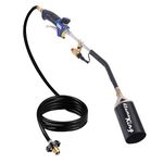 Flame King Propane Torch Kit Heavy Duty Weed Burner, 340,000 BTU with Piezo Igniter (Self Igniting), with 6 ft Hose Regulator Assembly