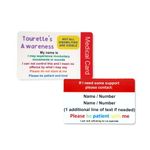 Tourette's Medical Card ICE Emergency Contacts Fully Printed Medical Alert