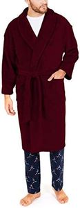 Nautica Men's Long Sleeve Cozy Soft Plush Shawl Collar Robe, Burgundy, One Size