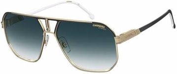 Carrera CA1062/S 2M2 62MM Black-Gold / 08 DK Blue Shaded Square Sunglasses for Men + BUNDLE With Designer iWear Complimentary Eyewear Kit