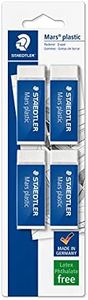 Staedtler Mars Plastic - Gomme da Cancellare, Set Cancelleria Scuola Università Ufficio e Cartoleria, Gomma da Cancellare Ideale per Materiale Scolastico e Cose per la Scuola, Cancella Facilmente 4 Pz