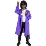 Prince Halloween Costume and Accessories - Purple Coat, Wig, Blouse, Glasses