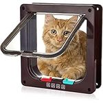 Extra Large Cat Door/Pet Door (11" x 9.8" Outer Size), 4-Way Lockable Cat Kitten Door, Weatherproof Dog Door, Security Flap Door for Cats & Small Pets, Animal Gate Door Pet Supplies (XL, Black)