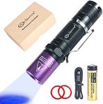 Black Light UV Flashlight with South Korea UV 395nm LED Source for Pet Urine Stain Detector, Professional Jade and Amber Appraisal High Power and 90 Feet Beam Distance (UV Light 395nm)