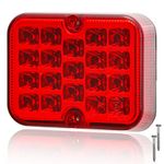 AGRISHOP 1piece 12/24V LED Fog Light Trailer Rear Red,19 leds LED Fog Lamps Waterproof Led Fog Light for Car RV Caravan Tractor Truck Van Lorry E-mark