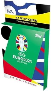 Topps Official Euro 2024 Sticker Collection - Eco Pack - Contains 41 Euro 2024 Stickers Plus 1 Gold Signature Series Sticker.