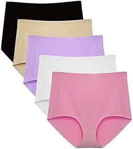 FallSweet No Show High Waist Briefs Underwear for Women Seamless Panties Multi Pack(Color2,XL)