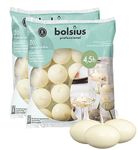 Bolsius Unscented Floating Candles - Set of 40 Ivory Floating Candles 1.3/4 inch - Elegant Burning Candles - Candles Nice Smooth Flame - Party Accessories