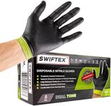 SWIFTEX Heavy Duty Nitrile Gloves, Dual Tone, Black Green, ZIG Textured, Secure Grip,Latex Free,Powder Free, 8mil, Box of 100 (X-Large)