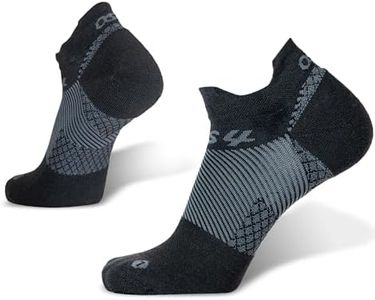 OS1st FS4 Plantar Fasciitis Socks Merino Wool treats and prevents plantar fasciitis, heel and arch pain reduces swelling, Black Qtr Crew