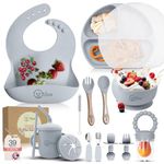 O'doe 17-Piece Baby Led Weaning Feeding Supplies for Toddlers, Baby Feeding Set | Suction Silicone Baby Bowl Self Eating with Fruit Feeder