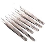 DIY Crafts Design No # 1, ESD Anti-Static Stainless Steel, Precision Anti-Static Stainless Steel Tweezers, Swiss Antimagnetic (Design No # 1, ESD Anti-Static Stainless Steel)