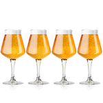 DU VINO Nucleated Teku 3.0 Beer Glass, 14.2 oz, 4 Pack - Insulated Glassware for Better Head Retention & Aroma Release, Craft Beer Glasses for Home