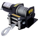 2000lb 12V ATV/UTV Electric Winch, Off-Road Waterproof Steel Cable Winch for ATV UTV Towing Trailer Winch, Including ATV, UTV, Car, Boat, Trucks, Jeeps, and Modified Vehicles