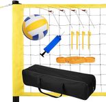 TOLEAD Portable Volleyball Net, Outdoor Volleyball Set with Height Adjustable Poles, Volleyball Ball, Pump, Boundary Line and Carrying Bag for Backyard Beach Pool