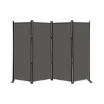 MAYOLIAH 4 Panel Folding Privacy Screen, 6.7 ft. Wide Partition Room Divider Portable Office Walls Dividers Room Separator, Grey