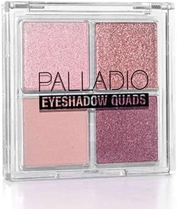 Palladio Eyeshadow Quads Velvety Pigmented Blendable Matte, Metallic & Shimmer Finishes, Creamy Formula, Four Way Quad Eye Shadow Palette, Talc-Free (Girly)