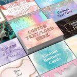 Business Cards Personalised 200 PCS Printable Double Sided, Custom Business Cards with Logo Photo Text 3.5"x 2" Customised Waterproof Business Cards for Men Women - Glitter Marbling Template