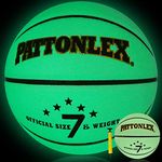 PATTONLEX Glow in The Dark Basketball Official Size 7/29.5 6/28.5 5/27.5 Glowing Leather Green Basketballs Indoor Outdoor for Youth Men Women Boys and Girls（Size 7/29.5"）