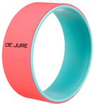 De Jure Fitness Yoga Wheel | Ideal for Stretching, Backbends, Exercise, Deep Tissue Massage & Back Pain Relief | Dharma Yoga Prop Wheel with Ultimate Comfort (Red)