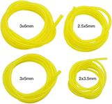 DXLing 4 Pieces Fuel Hose Pipe Petrol Hose Flexible Length 1.5 m Oil Hose Diesel Fuel Line Replacement Clear Tubing Fuel Lines Yellow Transparent Tubing Accessories for Chainsaw Blower Outdoor