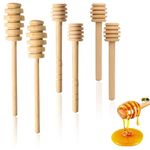 6 Pcs Honey Sticks, Honey Spoon Wooden Honey Dipper Long Handle Honey Mixing Stirrer Honey Drizzler Stick for Honey Jar Dispense