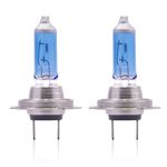 Sinoparcel H7 Headlight Bulb, 35% Whiter, +150% More Brightness, 3800K White H7 477 Car Headlight Bulb for Low or High Beam, Fog Light, 12V 55W, Pack of 2