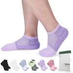 Bulinlulu Diabetic Socks for Women&Men-6 Pairs Bamboo Viscose Non Binding Diabetic Ankle Low Cut Sock Size 6-9 9-11, Purple/Green/Orange Red/Pale Purple/Black/White, Medium