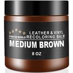 STARTSO WORLD Leather Recoloring Balm Repair Cream Kit for Restoration Medium Brown Couches, Sofa, Furniture Color Dye Restorer - 8OZ