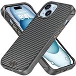 REBEL Case for iPhone 15 [Gen-5 Aramid Fiber] Strong MagSafe Compatible, Grippy Sides, Shockproof Corners, CNC Metal Buttons, Upgraded Protective Design, 6.1 Inch Phone 2023 (Black)