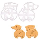 BAKERLOGY Set of 2 Dachshund Butt Cookie Cutters - Detailed Biscuit Cutter Design for Baking and Crafts, Ideal on Fondant, Dough, Clay