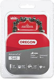 Oregon S40 AdvanceCut Chainsaw/Pole Saw Chain for 10-Inch Bar, 40 Drive Links, Low-kickback, Fits Echo, Sun Joe, Greenworks and more, Brown/a