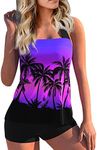 Women's Tankinis 2 Piece Swimming Costume Sets Crew Neck Push up Halter Tummy Control Sport Swimsuits Ladies Elegant Summer S Women's Two Pieces Halter Tankini Set V-Neck Swimswear Bathing Suits