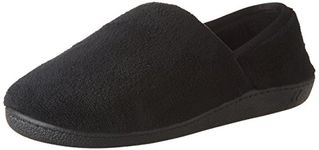 Isotoner womens Microterry ContourStep Espadrille Moccasins, Black, 7.5-8 US