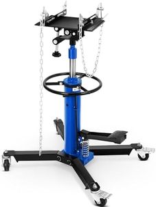 Transmission Jack, 1322lbs (3/5 Ton), 2-Stage Hydraulic Telescopic Jacks, Lifts 34"-68", with Foot Pedal & 360° Swivel Wheels, Ideal for Garage and Car Lifting, Heavy-Duty, Blue