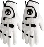 FINGER TEN Men’s Golf Glove Left Hand Right with Ball Marker Value 2 Pack, Weathersof Grip Soft Comfortable, Fit Size Small Medium ML Large XL (XXX-Large, Worn on Right Hand)